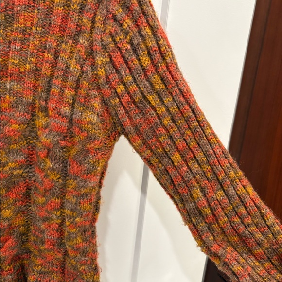 Prana Multicolor Wool Blend Cable Knit Cowl Neck Cardigan Size Small - Picture 15 of 16